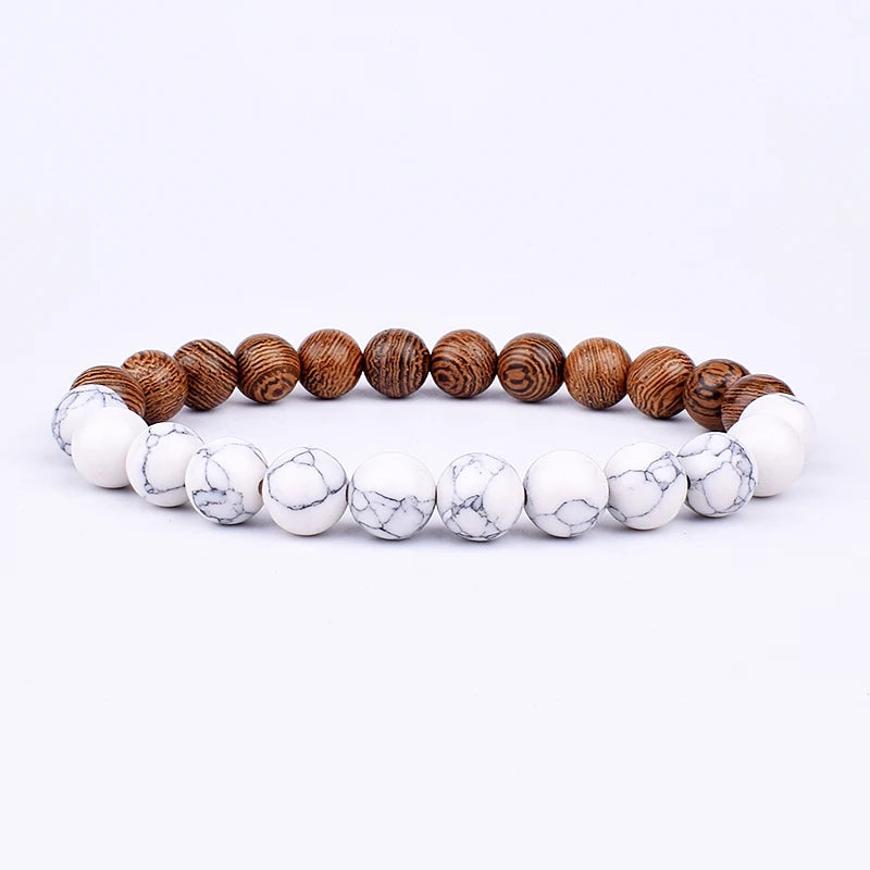 Volcanic Stone Lava Bracelet - 8mm Tibetan Buddha Beads