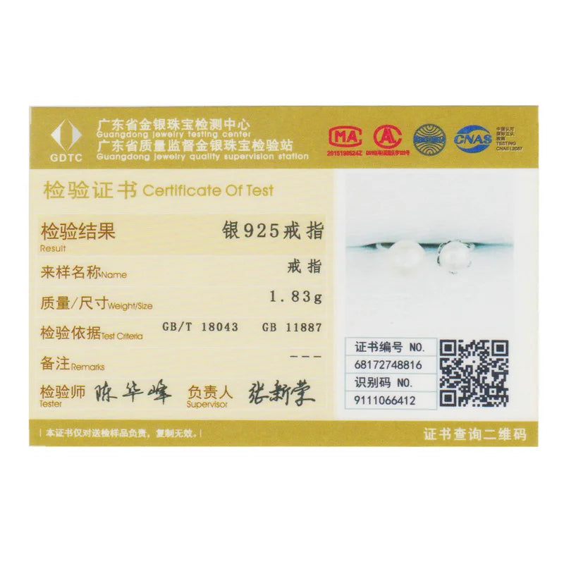 WOSTU 925 Silver Freshwater Pearl Ring - Cultured Elegance