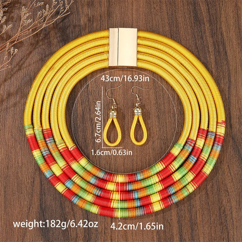 Fashion African Multi-Layer Jewelry Set - Woven Choker Wedding