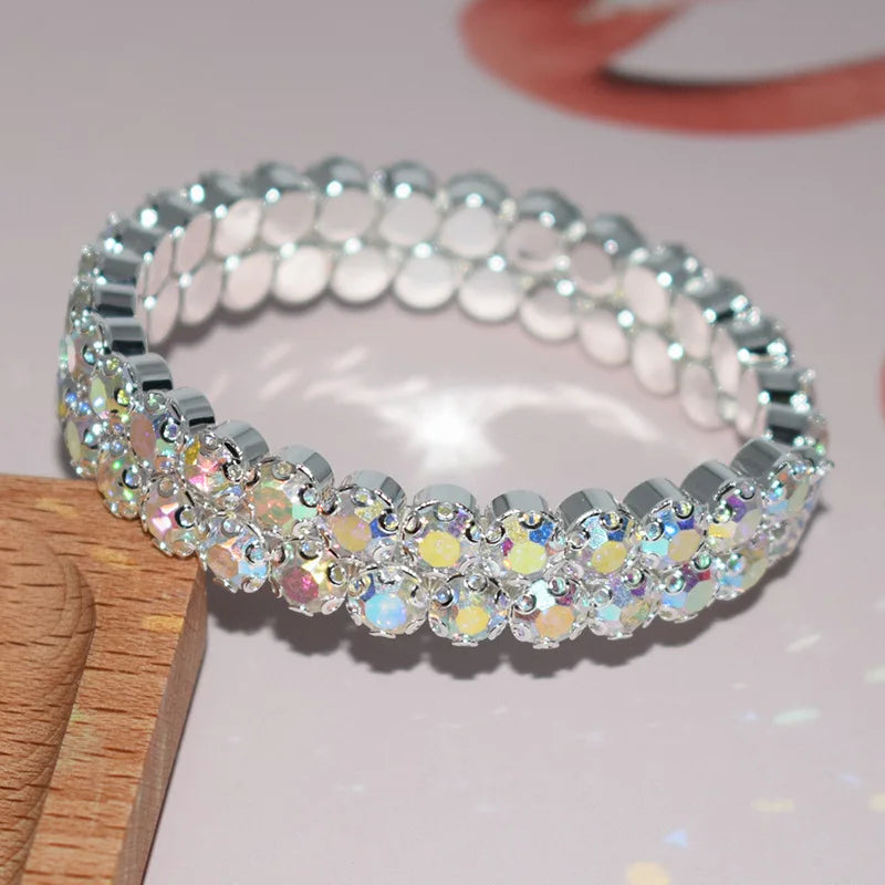 Luxury Multi-Layer Crystal Bangles - Shiny Wedding Bridal