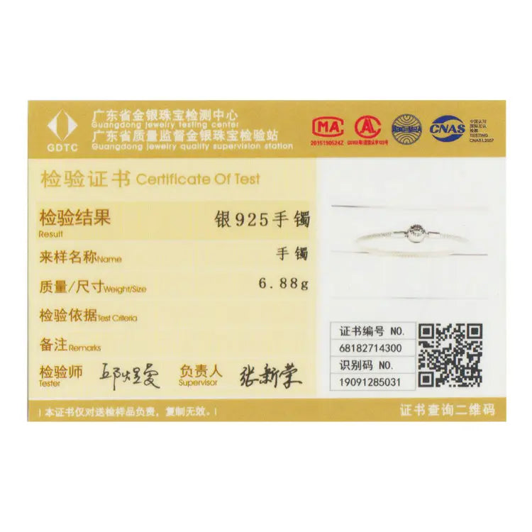 BAMOER 925 Silver Love Forever Snake Chain Bracelet - DIY Charm