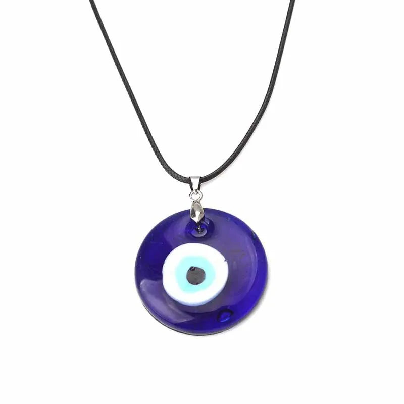 Vintage Turkish Evil Eye Necklace - Boho Statement Clavicle