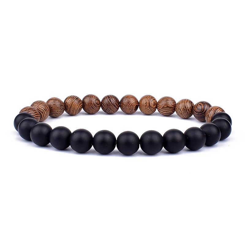 Volcanic Stone Lava Bracelet - 8mm Tibetan Buddha Beads