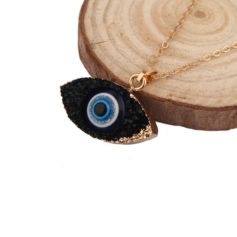 Vintage Turkish Evil Eye Necklace - Boho Statement Clavicle