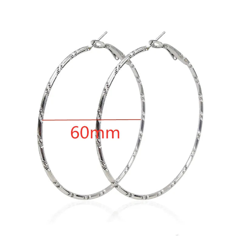 Large Hoop Earrings - 40mm 60mm 80mm Big Circle