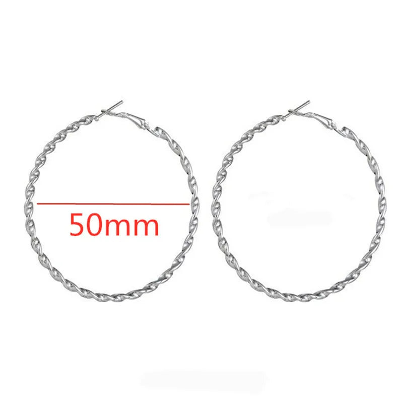 Large Hoop Earrings - 40mm 60mm 80mm Big Circle