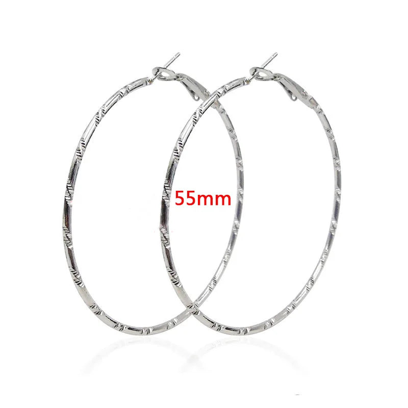 Large Hoop Earrings - 40mm 60mm 80mm Big Circle
