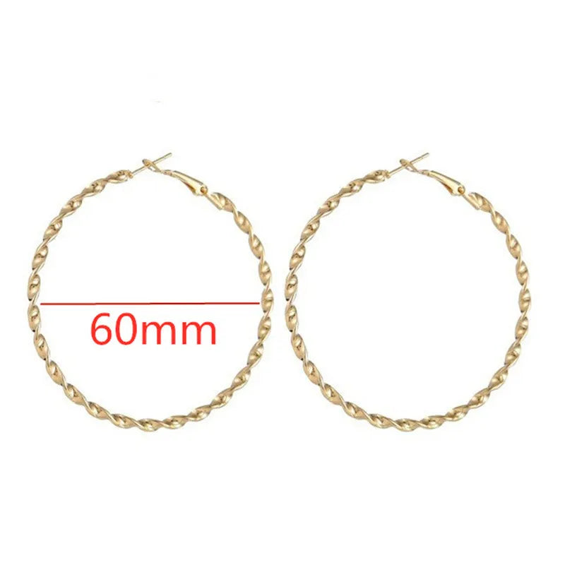Large Hoop Earrings - 40mm 60mm 80mm Big Circle