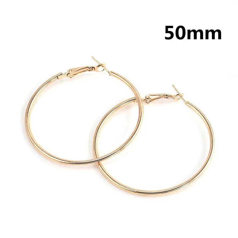 Large Hoop Earrings - 40mm 60mm 80mm Big Circle