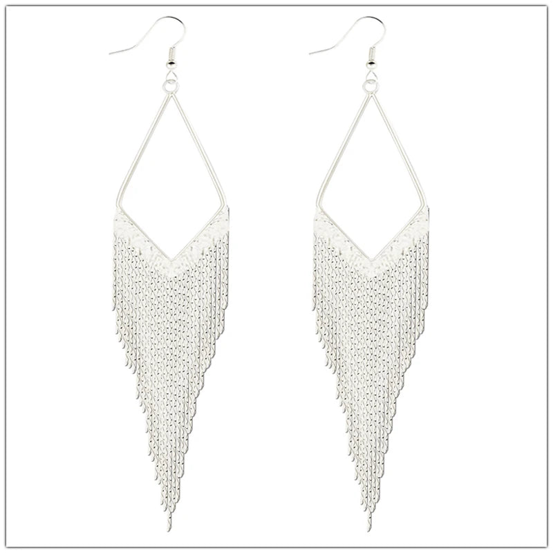 Baroque Long Tassel Earrings - Big Water Drop Wedding