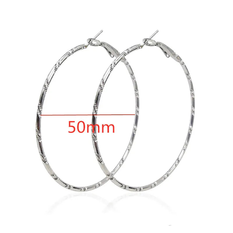 Large Hoop Earrings - 40mm 60mm 80mm Big Circle