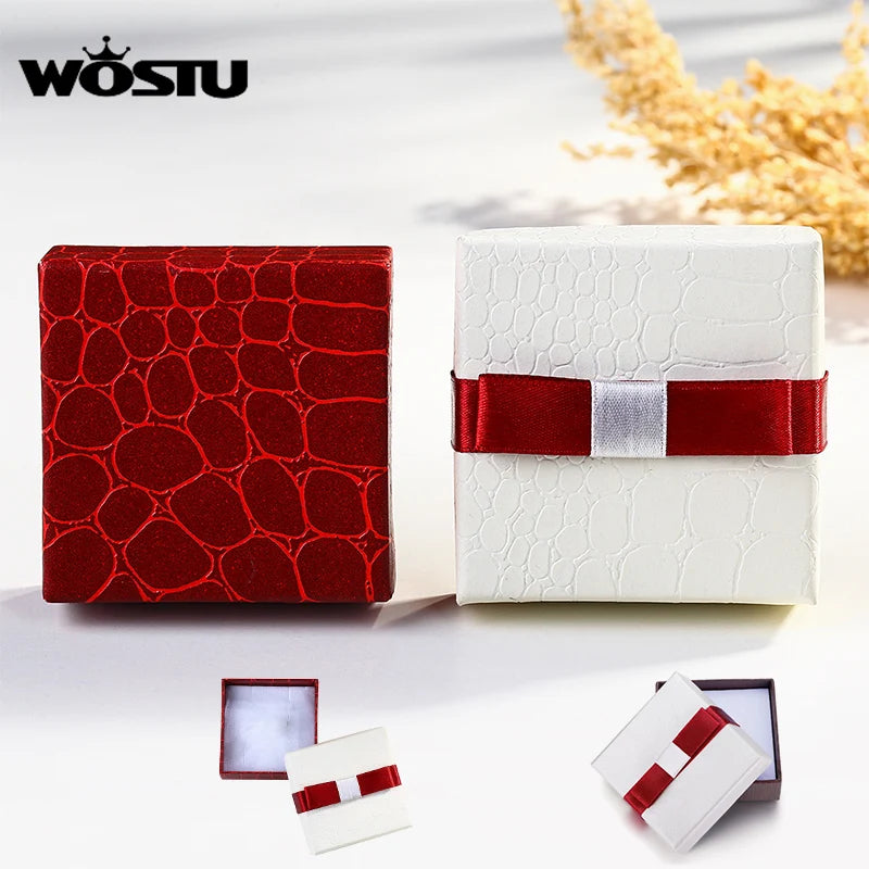 WOSTU 925 Silver Rainbow Zircon Heart Earrings - Colorful