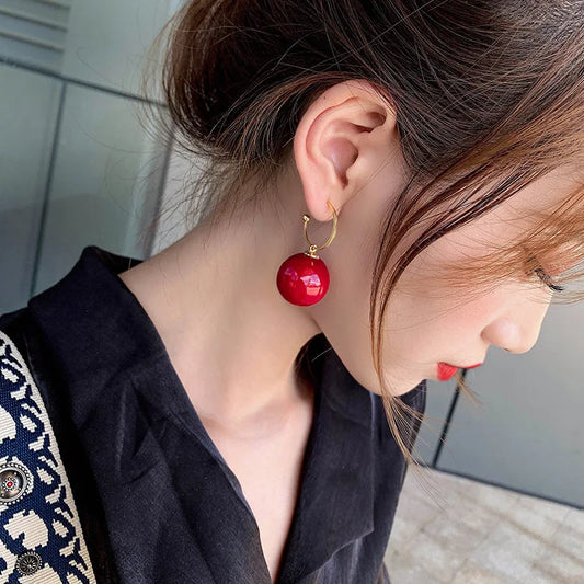 Korean Geometric Big Pearl Earrings - 2022 Trend Simple