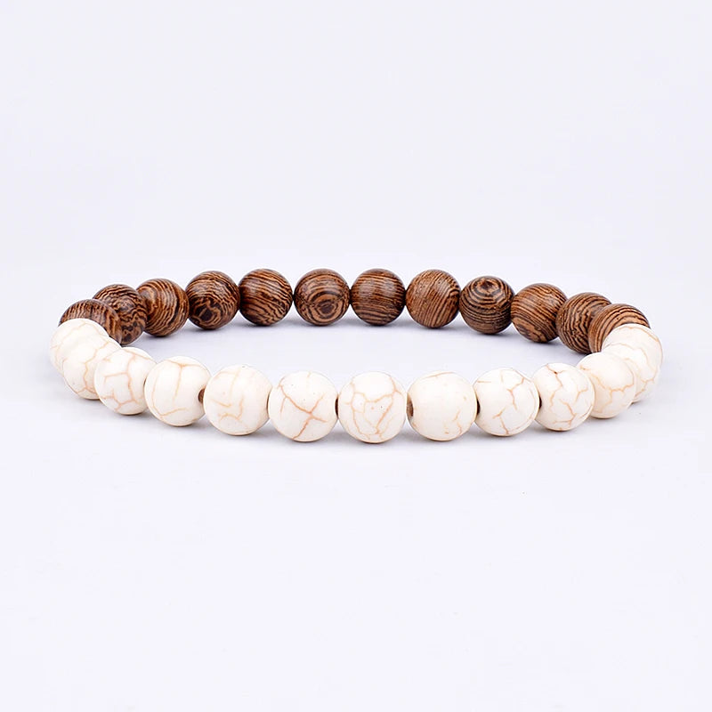 Volcanic Stone Lava Bracelet - 8mm Tibetan Buddha Beads