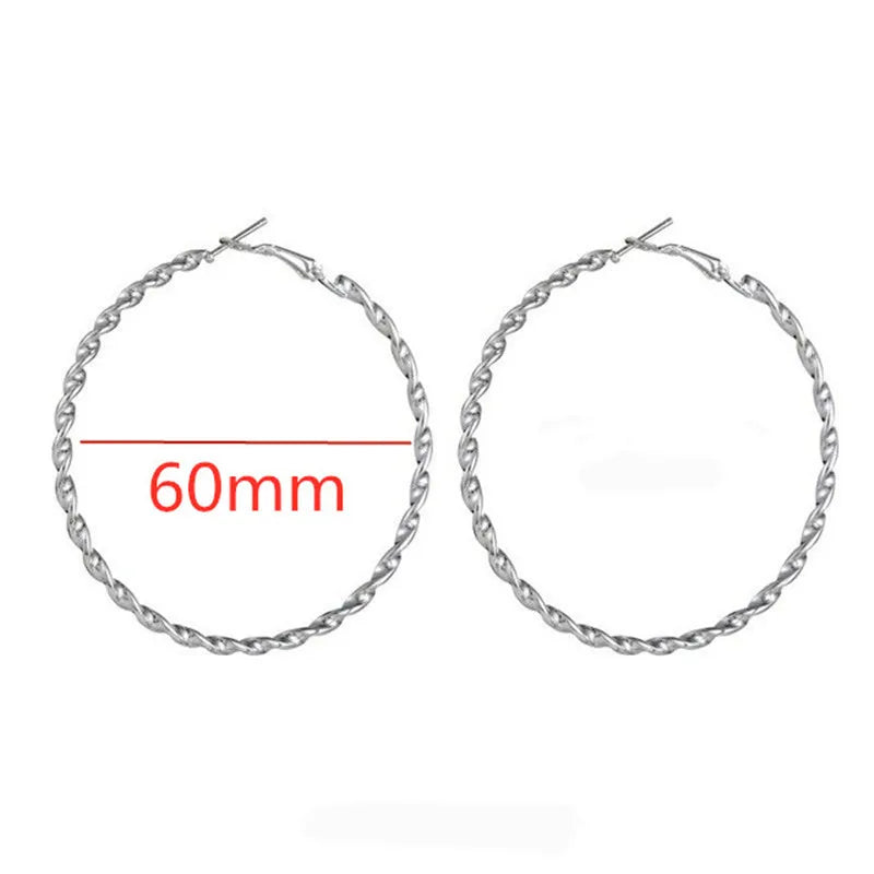 Large Hoop Earrings - 40mm 60mm 80mm Big Circle