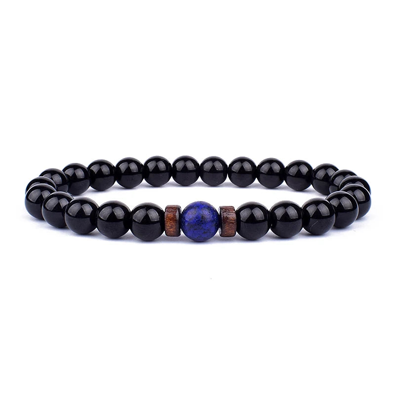 Volcanic Stone Lava Bracelet - 8mm Tibetan Buddha Beads