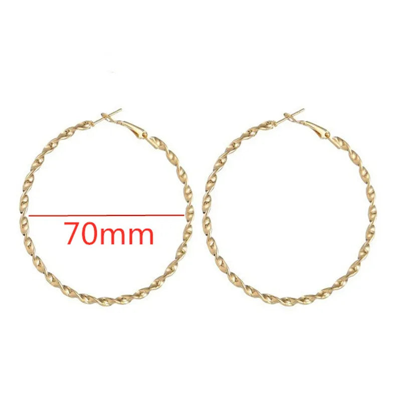 Large Hoop Earrings - 40mm 60mm 80mm Big Circle