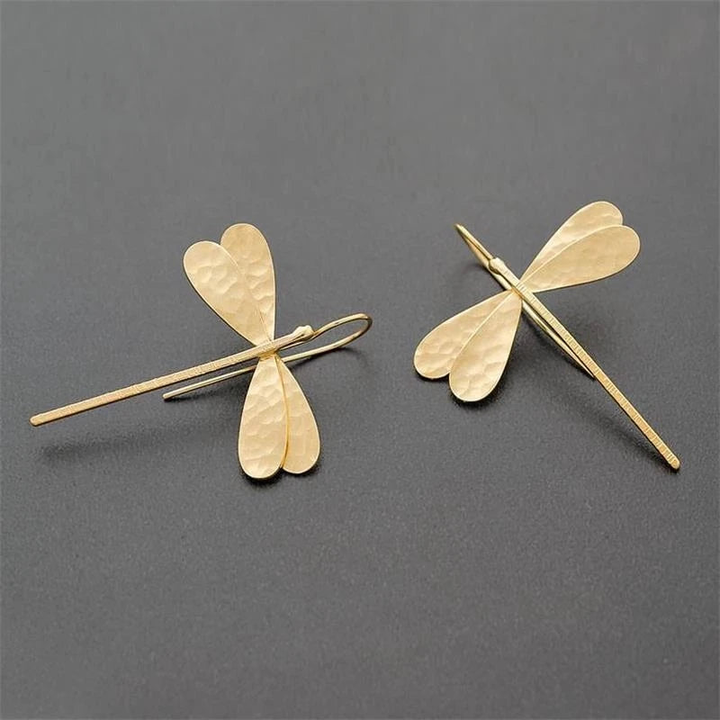 3D Dragonfly Drop Earrings - Simple Stereo Long Trend