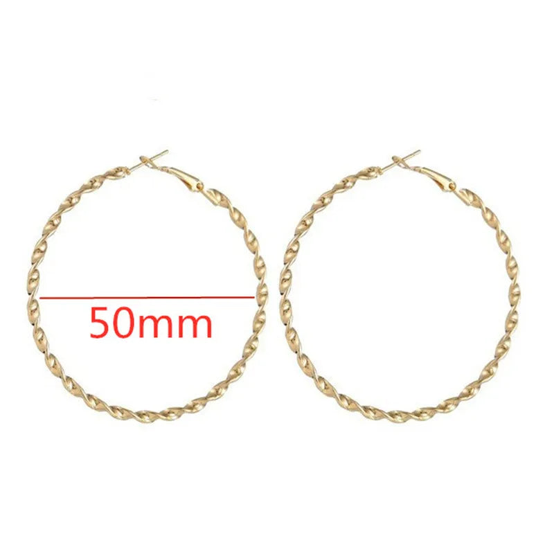Large Hoop Earrings - 40mm 60mm 80mm Big Circle