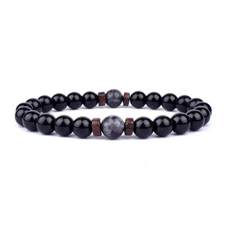 Volcanic Stone Lava Bracelet - 8mm Tibetan Buddha Beads