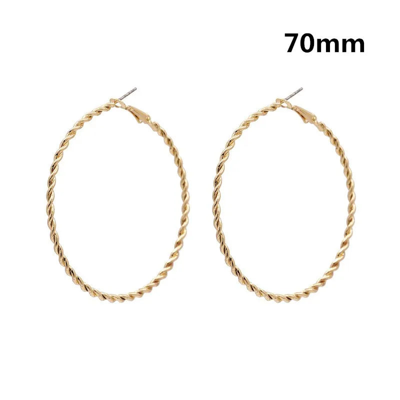 Large Hoop Earrings - 40mm 60mm 80mm Big Circle