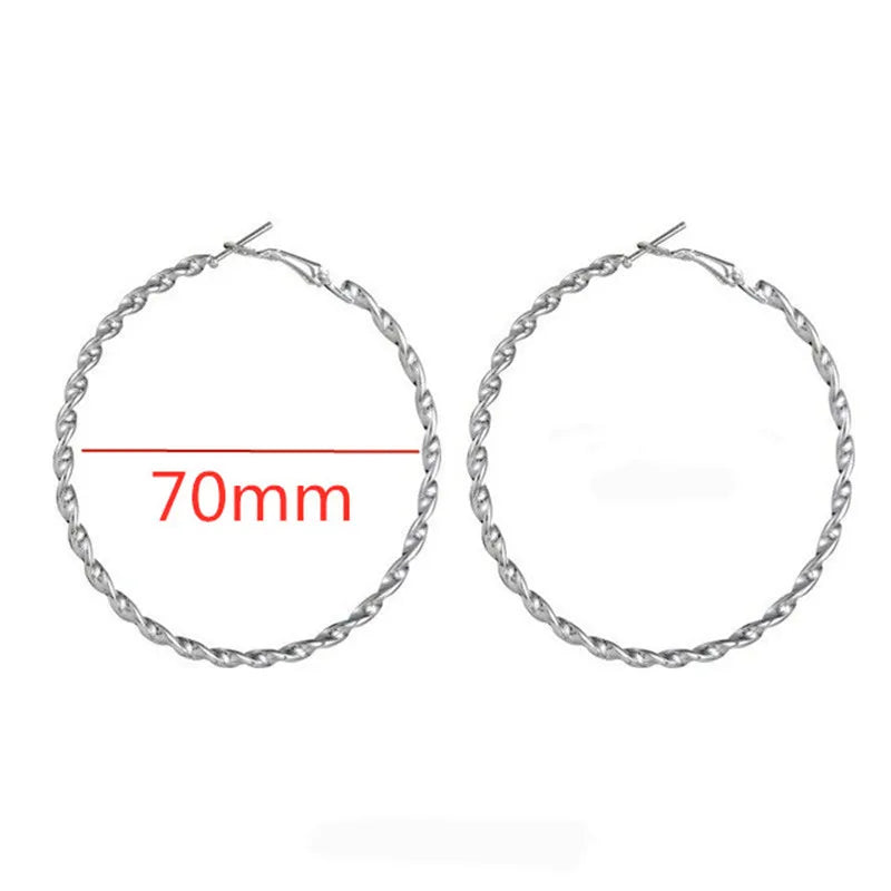 Large Hoop Earrings - 40mm 60mm 80mm Big Circle