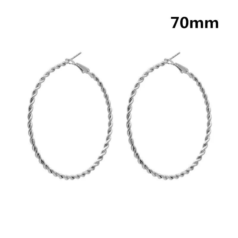 Large Hoop Earrings - 40mm 60mm 80mm Big Circle