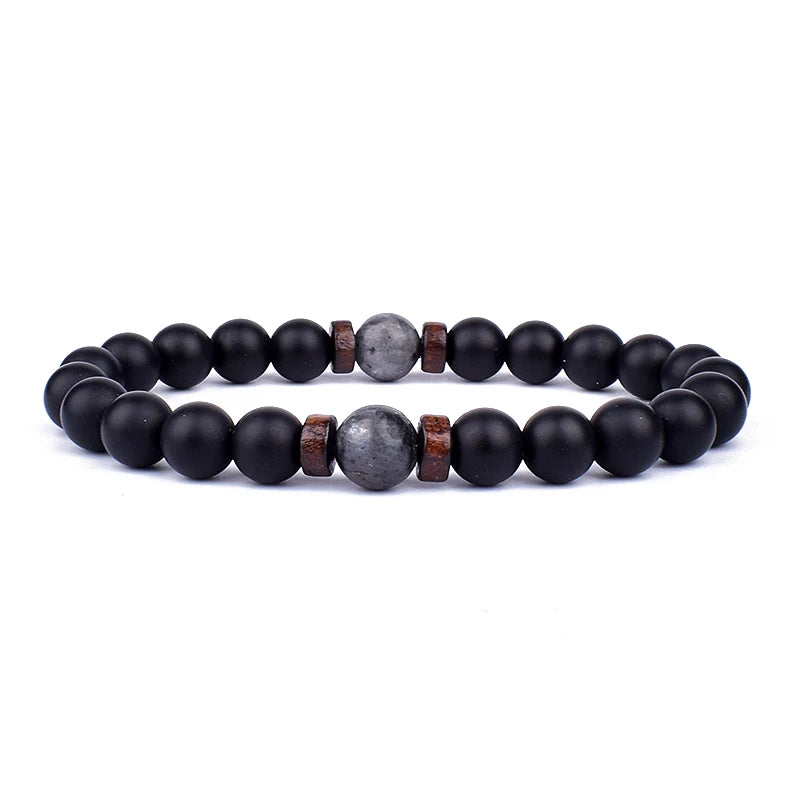 Volcanic Stone Lava Bracelet - 8mm Tibetan Buddha Beads