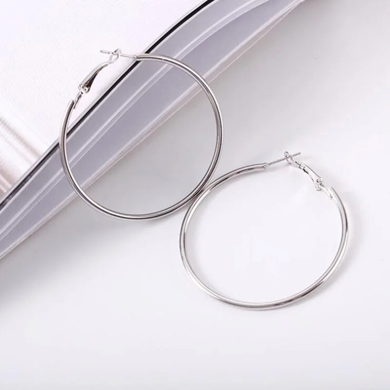Large Hoop Earrings - 40mm 60mm 80mm Big Circle