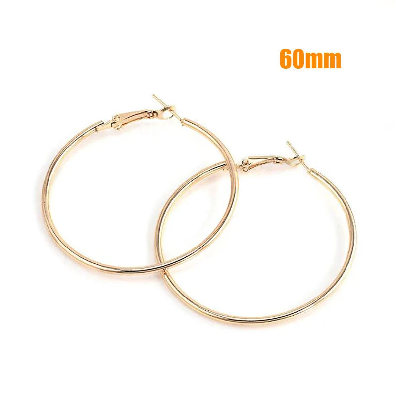 Large Hoop Earrings - 40mm 60mm 80mm Big Circle