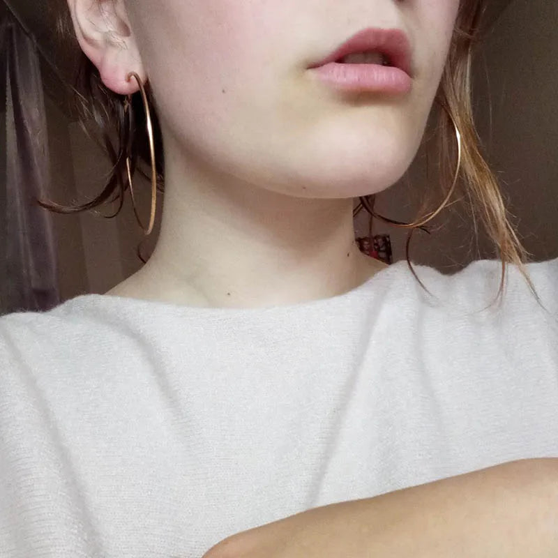 Large Hoop Earrings - 40mm 60mm 80mm Big Circle