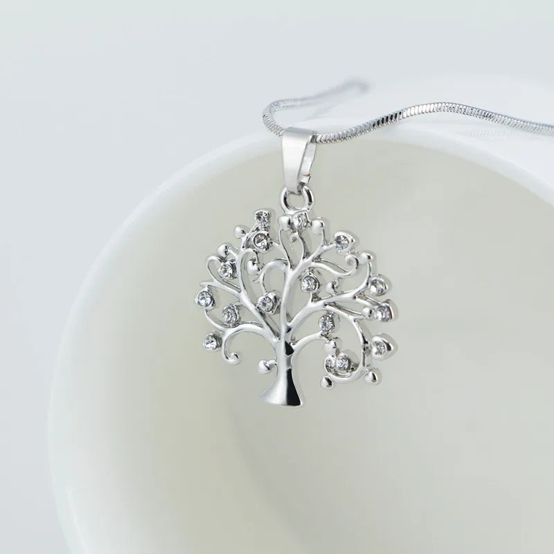 Rhinestone Tree of Life Choker - 2020 Trend Rose Gold Statement