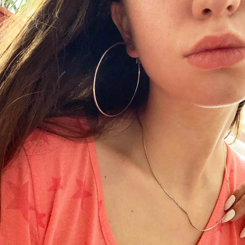 Large Hoop Earrings - 40mm 60mm 80mm Big Circle