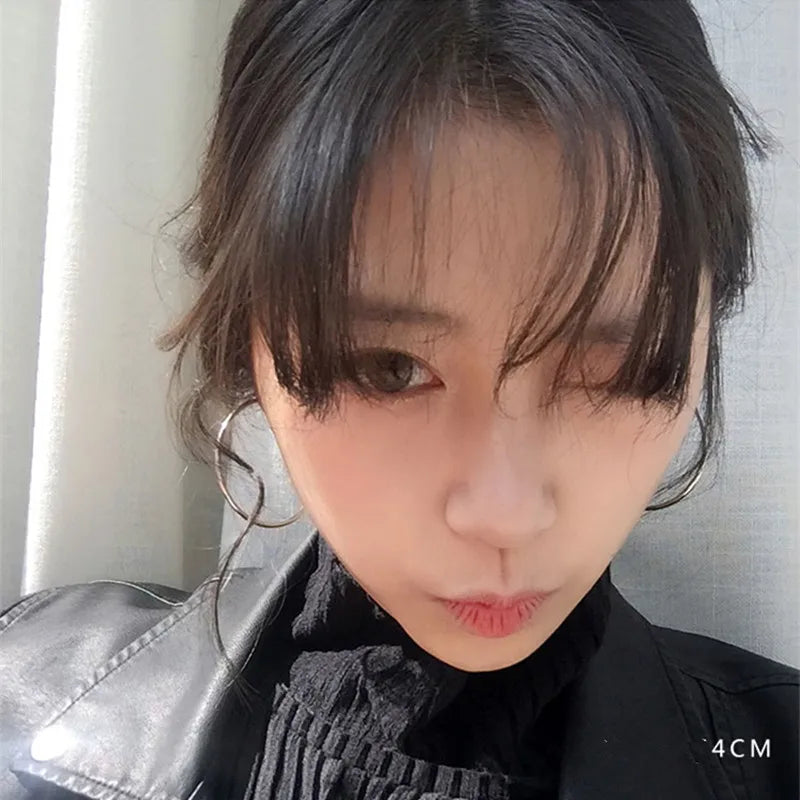 925 Sterling Silver Big Hoop Earrings - Round Circle