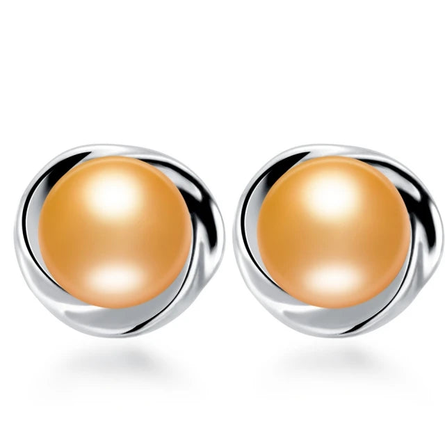 925 Silver AAAA Freshwater Pearl Stud Earrings - Genuine