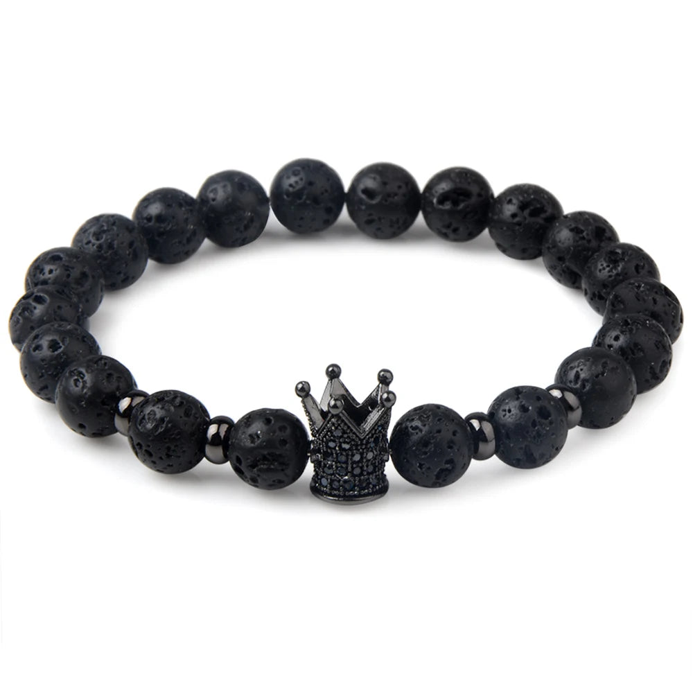 Tiger Eye Lion Head Bracelet - Leopard Owl Buddha Skull Charm