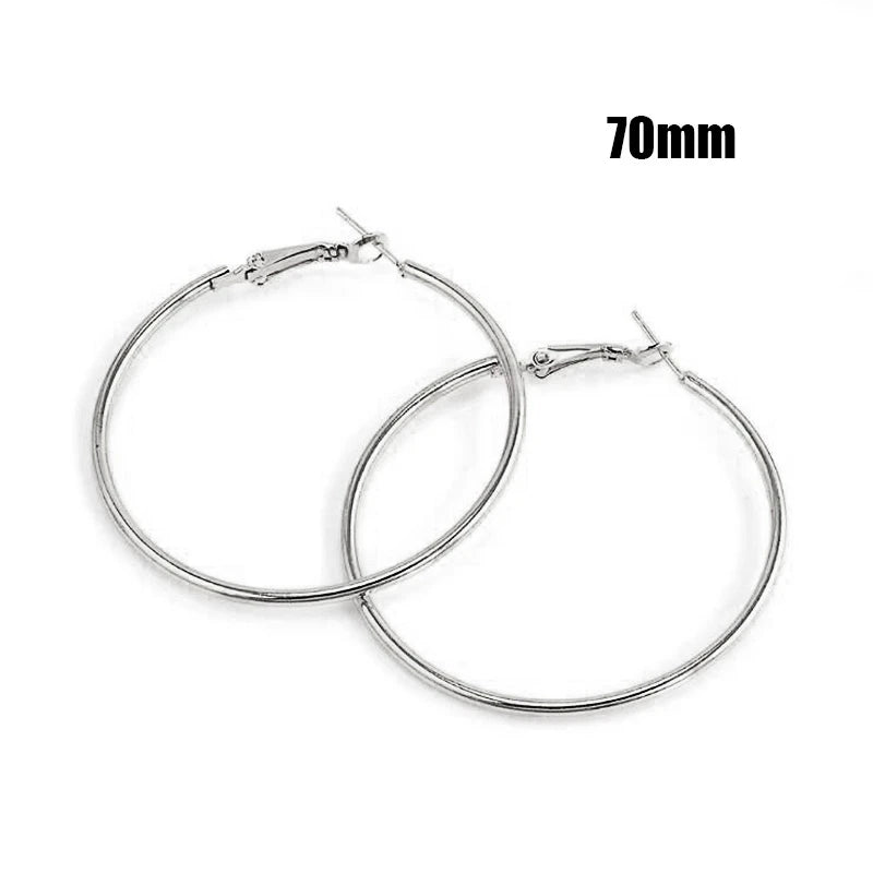 Large Hoop Earrings - 40mm 60mm 80mm Big Circle