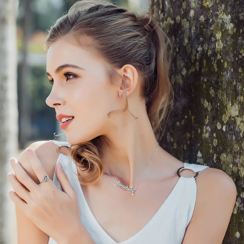 BAMOER 925 Silver Stackable Star Earrings - CZ Exquisite