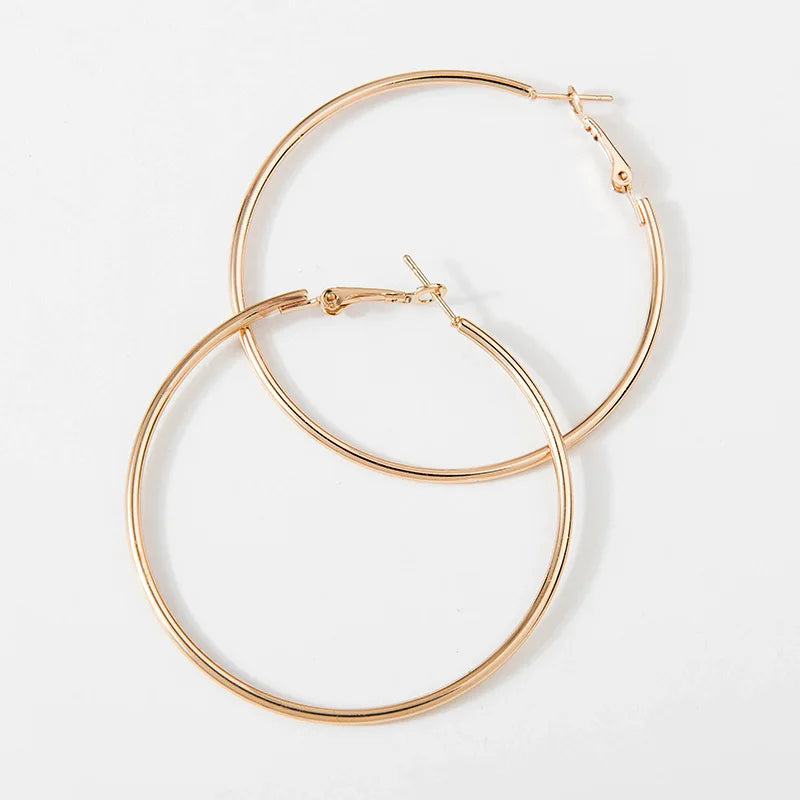 Large Hoop Earrings - 40mm 60mm 80mm Big Circle