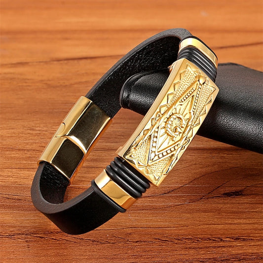 XQNI Genuine Leather Bracelet - Totem Geometric Scorpion