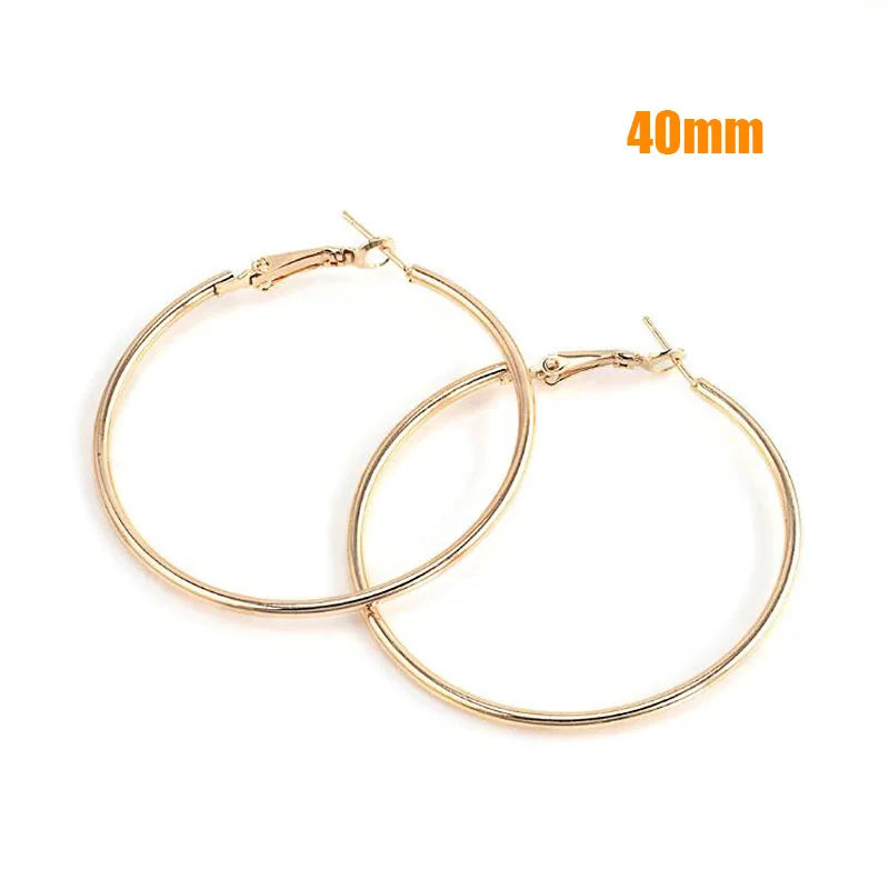 Large Hoop Earrings - 40mm 60mm 80mm Big Circle