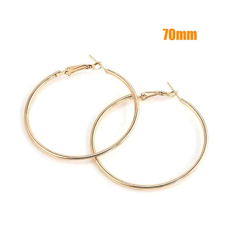 Large Hoop Earrings - 40mm 60mm 80mm Big Circle