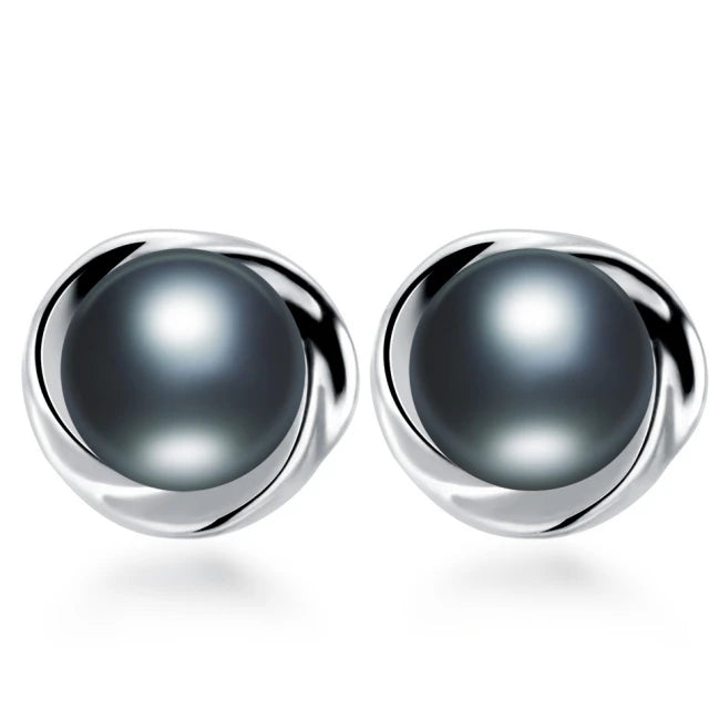 925 Silver AAAA Freshwater Pearl Stud Earrings - Genuine