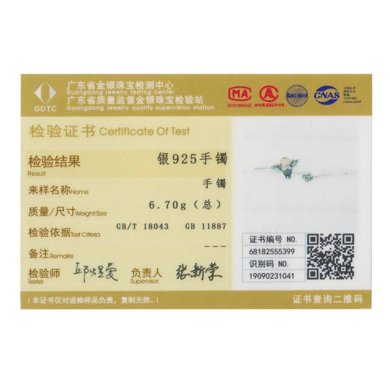 BAMOER 925 Silver Yellow Bee Bangle - Crystal Cute Insect