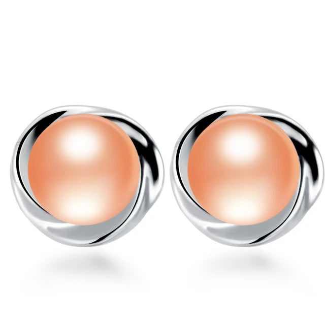 925 Silver AAAA Freshwater Pearl Stud Earrings - Genuine