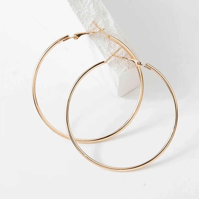 Large Hoop Earrings - 40mm 60mm 80mm Big Circle