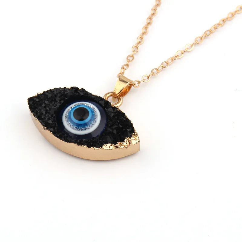 Vintage Turkish Evil Eye Necklace - Boho Statement Clavicle