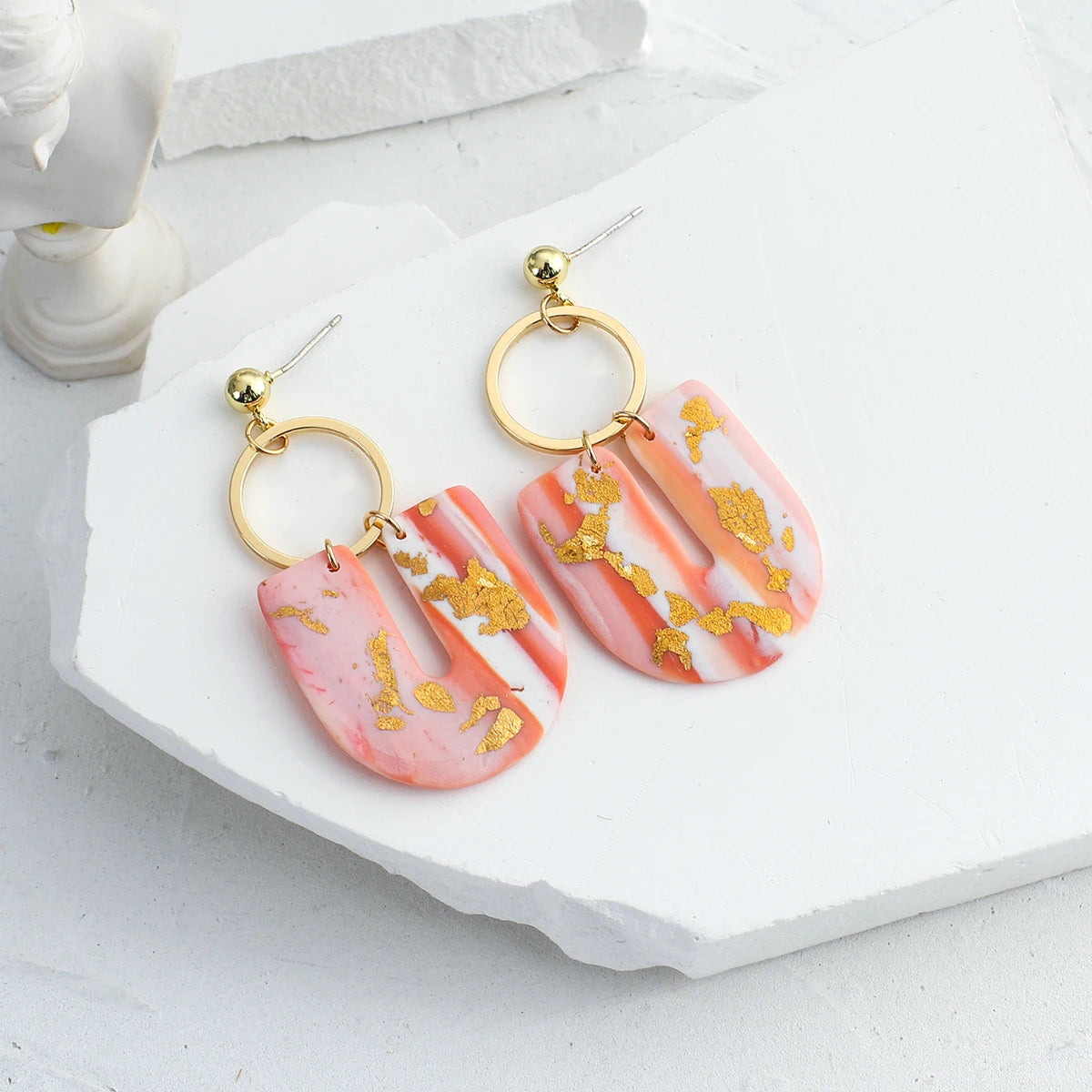 Lifefontier Polymer Clay Earrings - Handmade Abstract