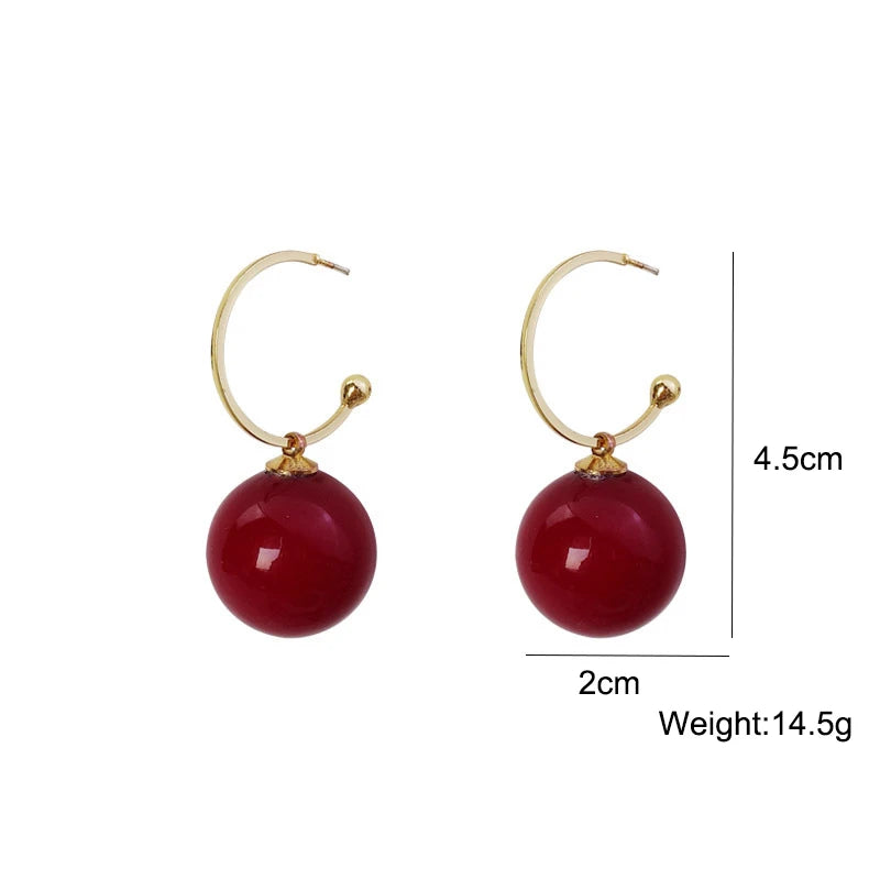 Korean Geometric Big Pearl Earrings - 2022 Trend Simple
