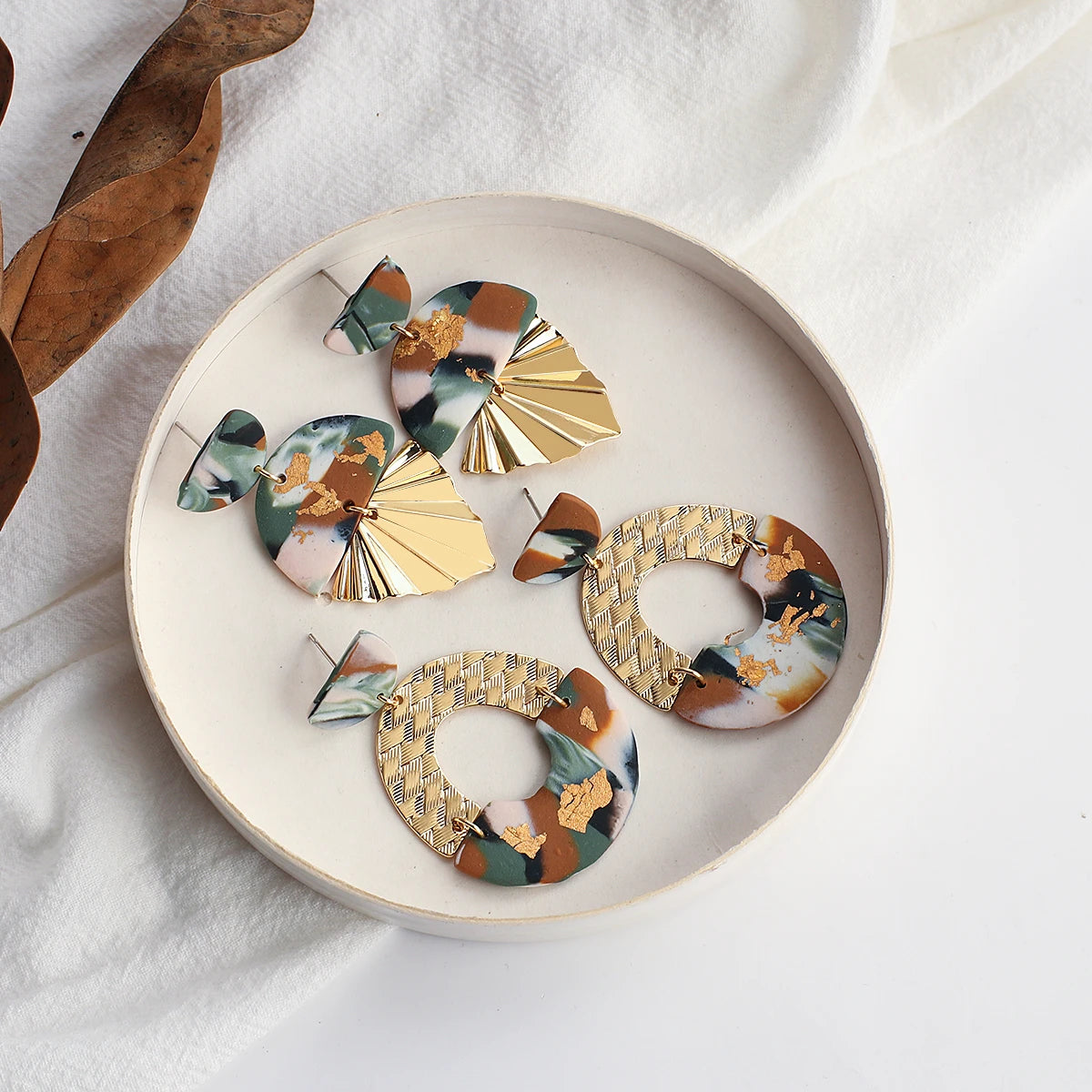 Lifefontier Polymer Clay Earrings - Handmade Abstract